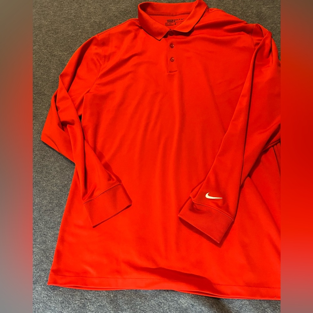Nike Red Polo Shirt Performance Athletic Wear, Size Large, Like New Condition